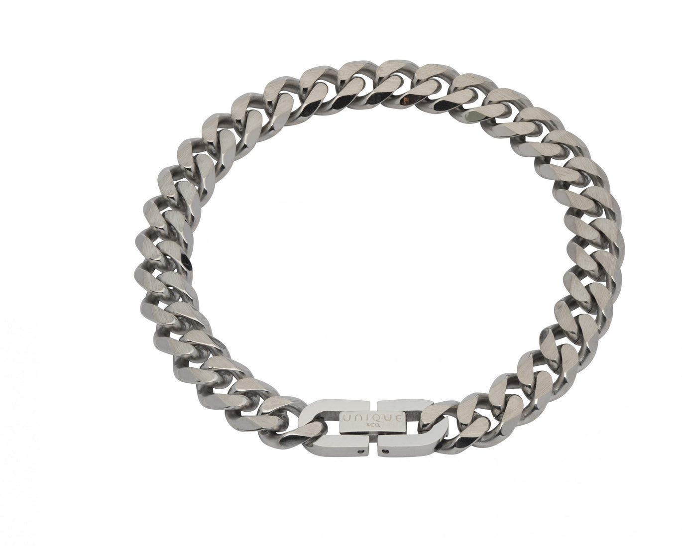 Unique & Co Stainless Steel Matte Curb Bracelet 9mm