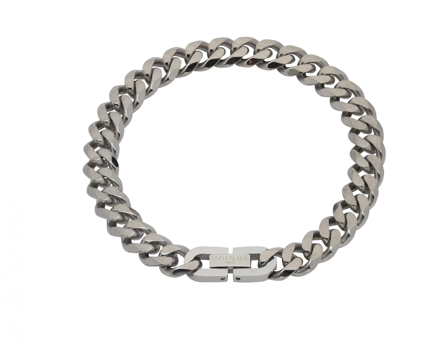 Unique & Co Stainless Steel Matte Curb Bracelet