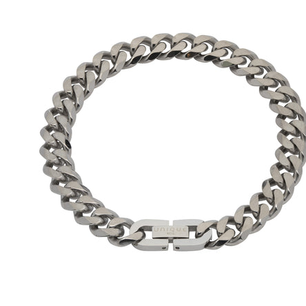 Unique & Co Stainless Steel Matte Curb Bracelet 9mm