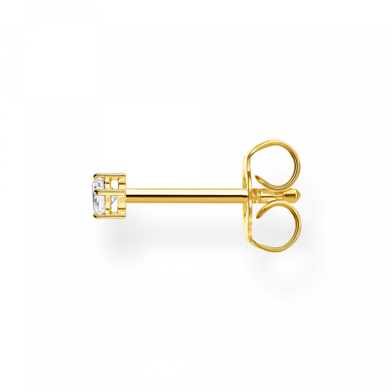 Thomas Sabo Single Ear Stud White Stone Small Yellow Gold