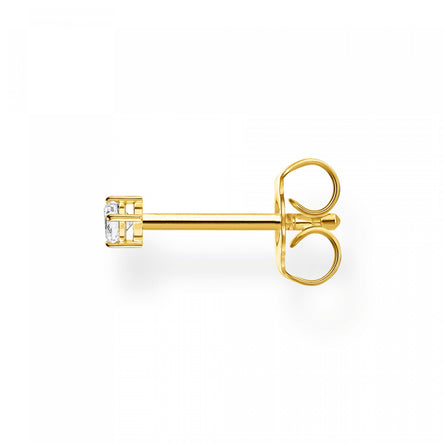 Thomas Sabo Single Ear Stud White Stone Small Yellow Gold