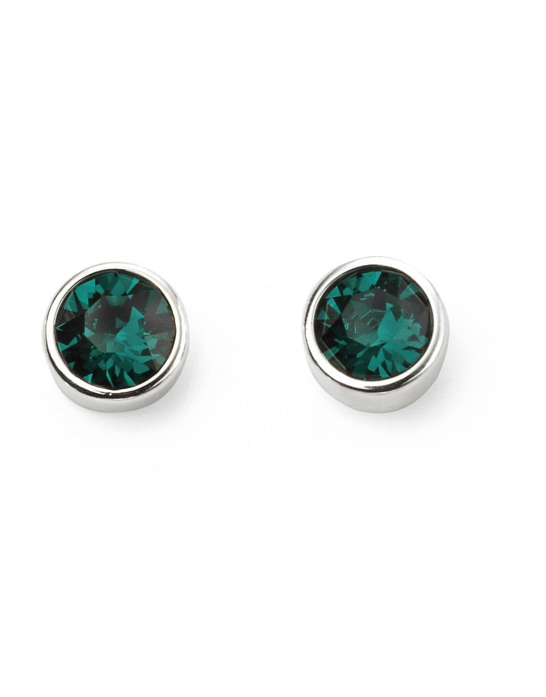 May Birthstone Emerald Crystal Stud Earrings