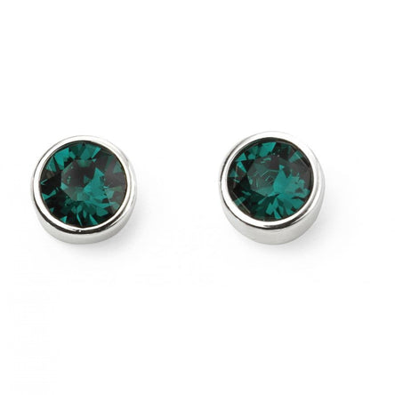 Gecko May Birthstone Emerald Crystal Stud Earrings