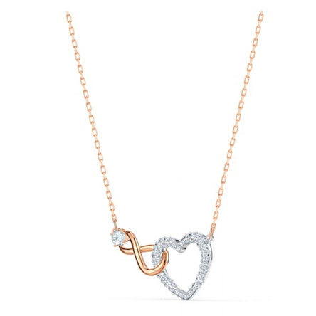 Swarovski Infinity Heart Necklace, White, Mixed Metal