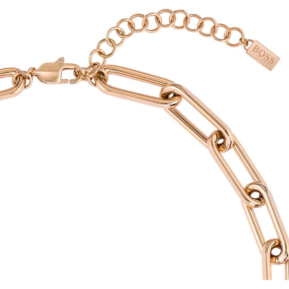 Boss Ladies Tessa Rose Gold Linked Necklace