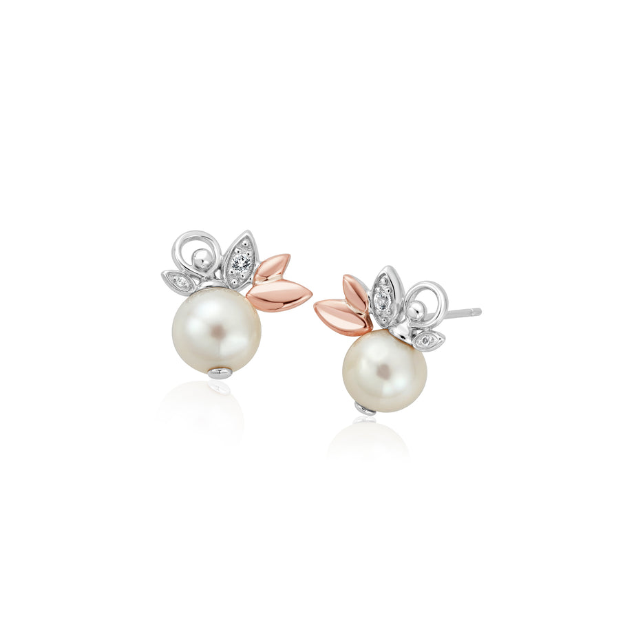 Clogau gold Lily of the Valley Pearl Stud Earrings