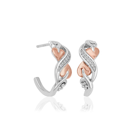 Clogau Tree of Life White Topaz Half Hoop Earrings