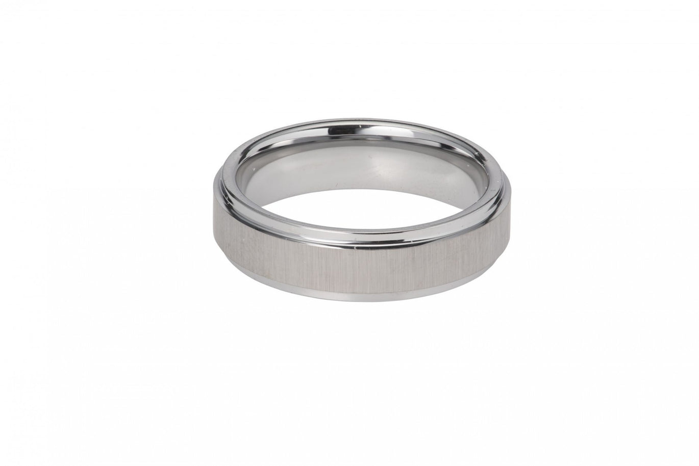 Mens Tungsten Carbide Brushed  & Polished 6mm Ring