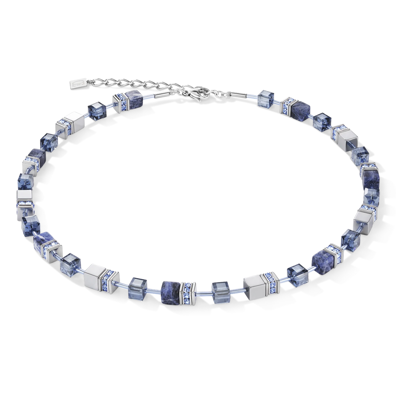 Coeur De Lion GeoCUBE® Sodalite & Haematite blue Necklace