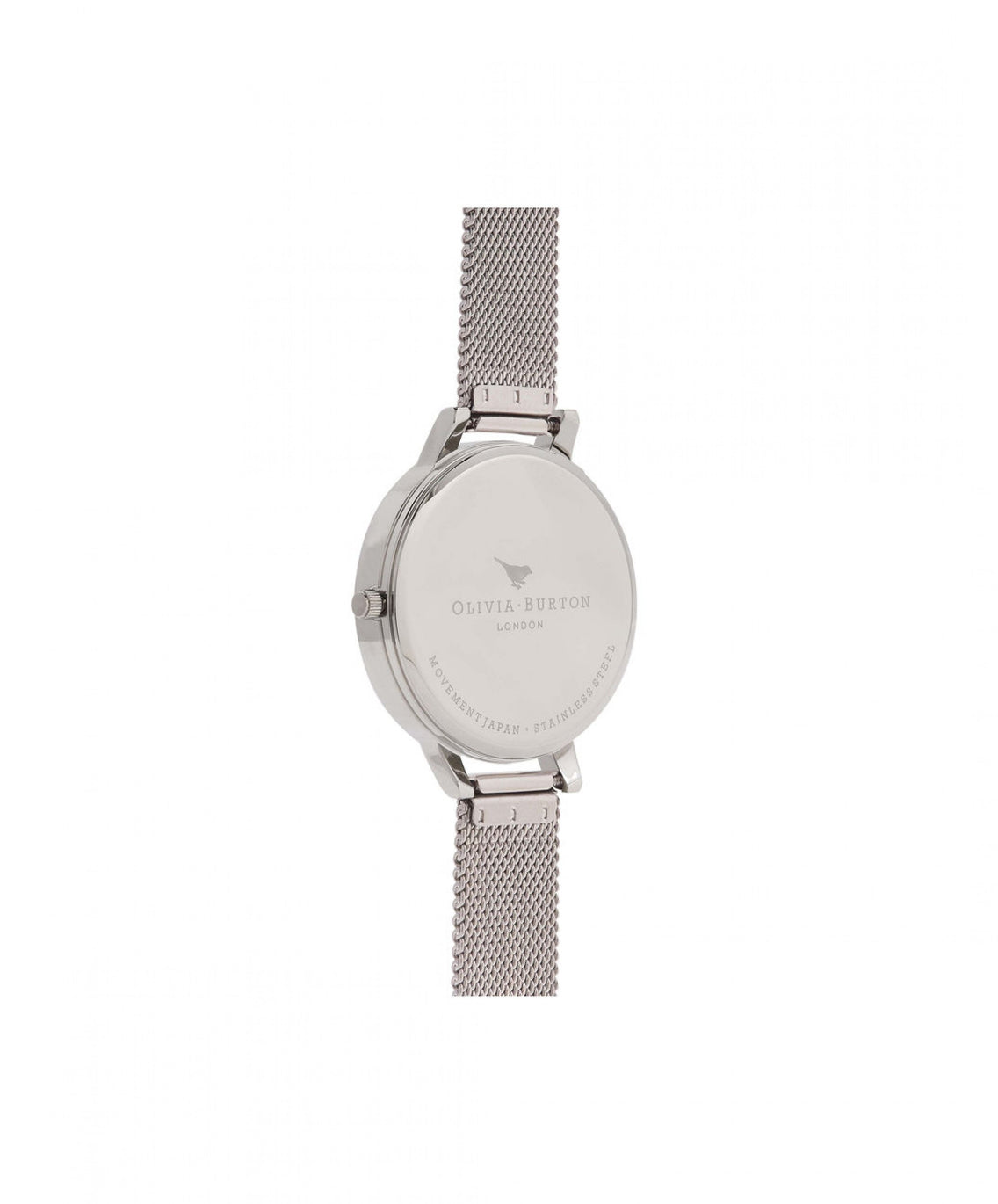 Olivia Burton White Dial Rose Gold & Silver Mesh Watch 38mm