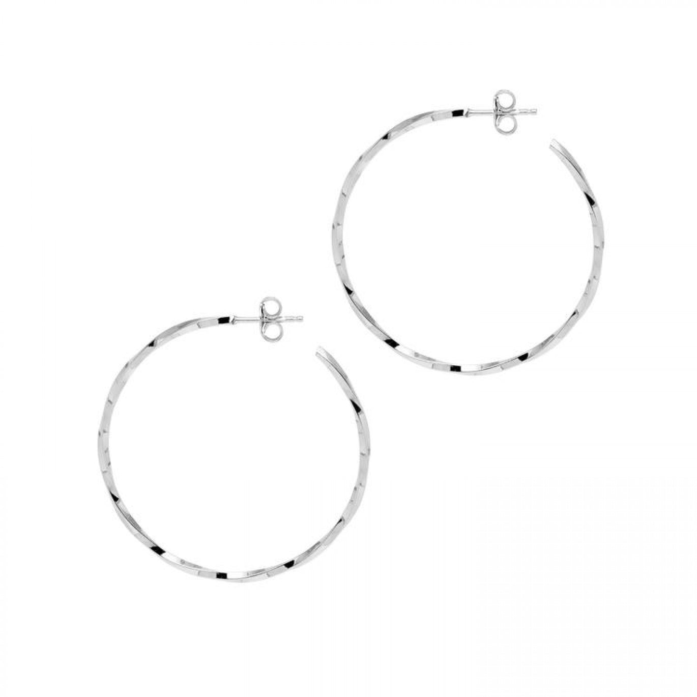 The Hoop Station La Lago Di Como Silver Hoops 38mm