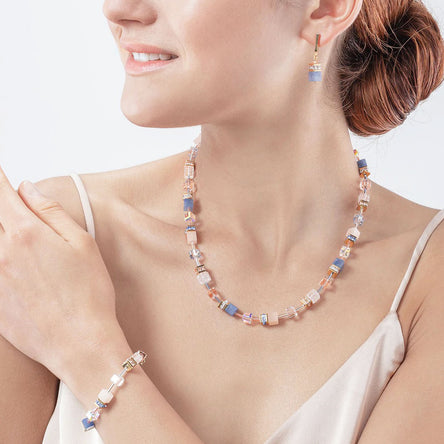 Coeur De Lion GeoCUBE® Precious Light Blue Necklace
