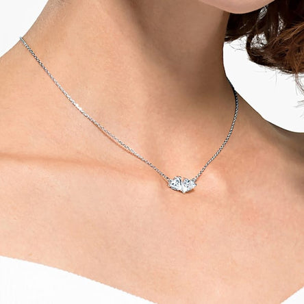 Swarovski Mesmera necklace Heart, White, Rhodium plated