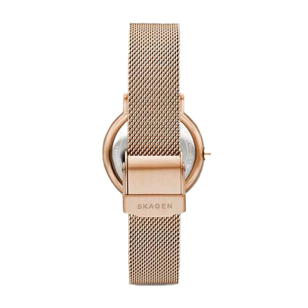Skagen Signatur Two-Handed Blue Face Rose Mesh Watch