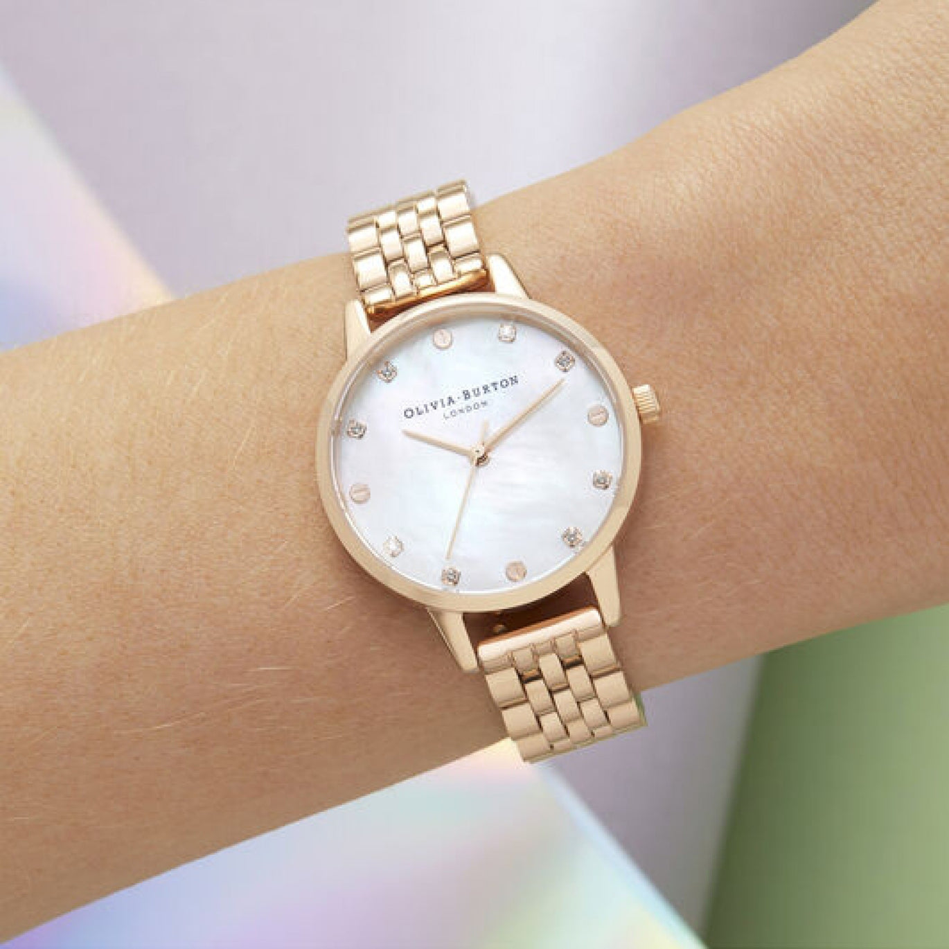 Olivia Burton Midi Mother of Pearl Dial, Rose Gold Bracelet Watch