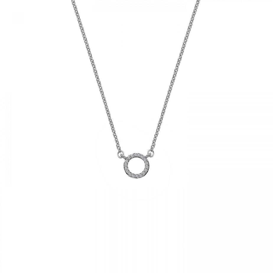 Hot Diamonds 9ct White Gold Infinity Circle Necklace