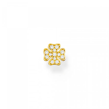 Thomas Sabo Single Yellow Gold Cloverleaf Stud Earrings
