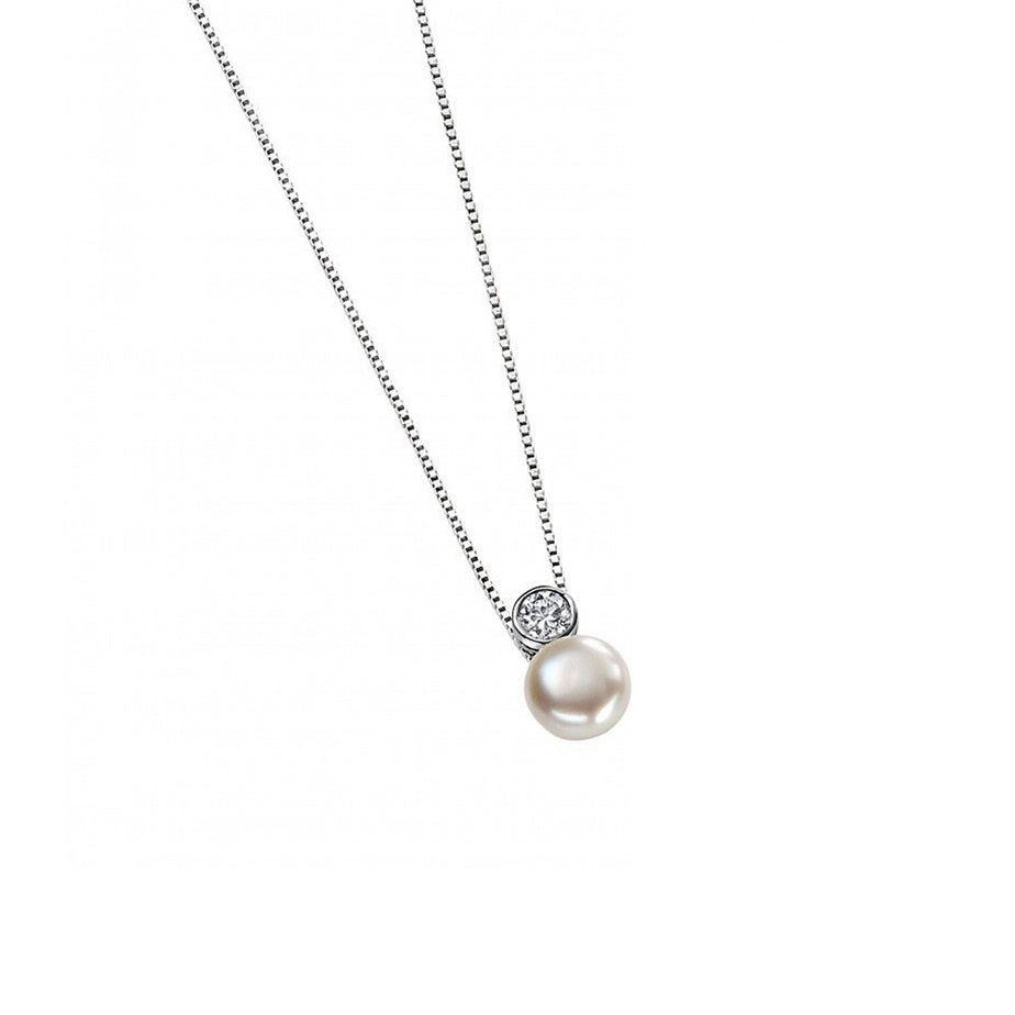 Cubic Zirconia And Pearl Pendant