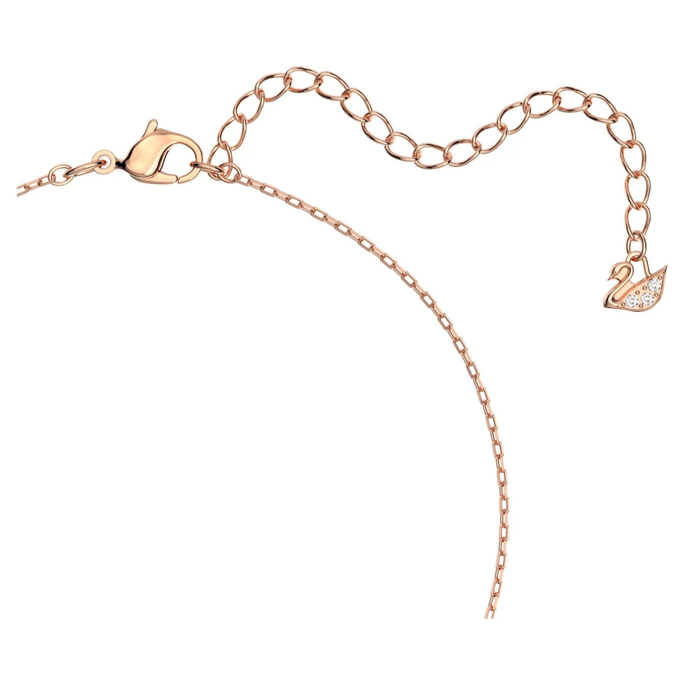 Swarovski White Sparkling Dance Round Necklace, Rose Gold tone plated