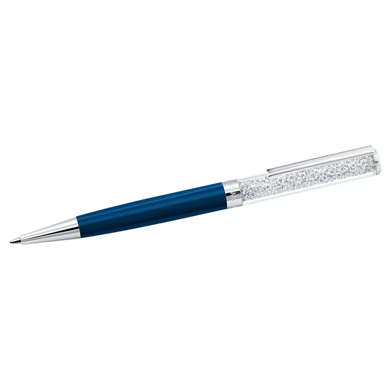 Swarovski Crystalline ballpoint pen Blue, Chrome plated
