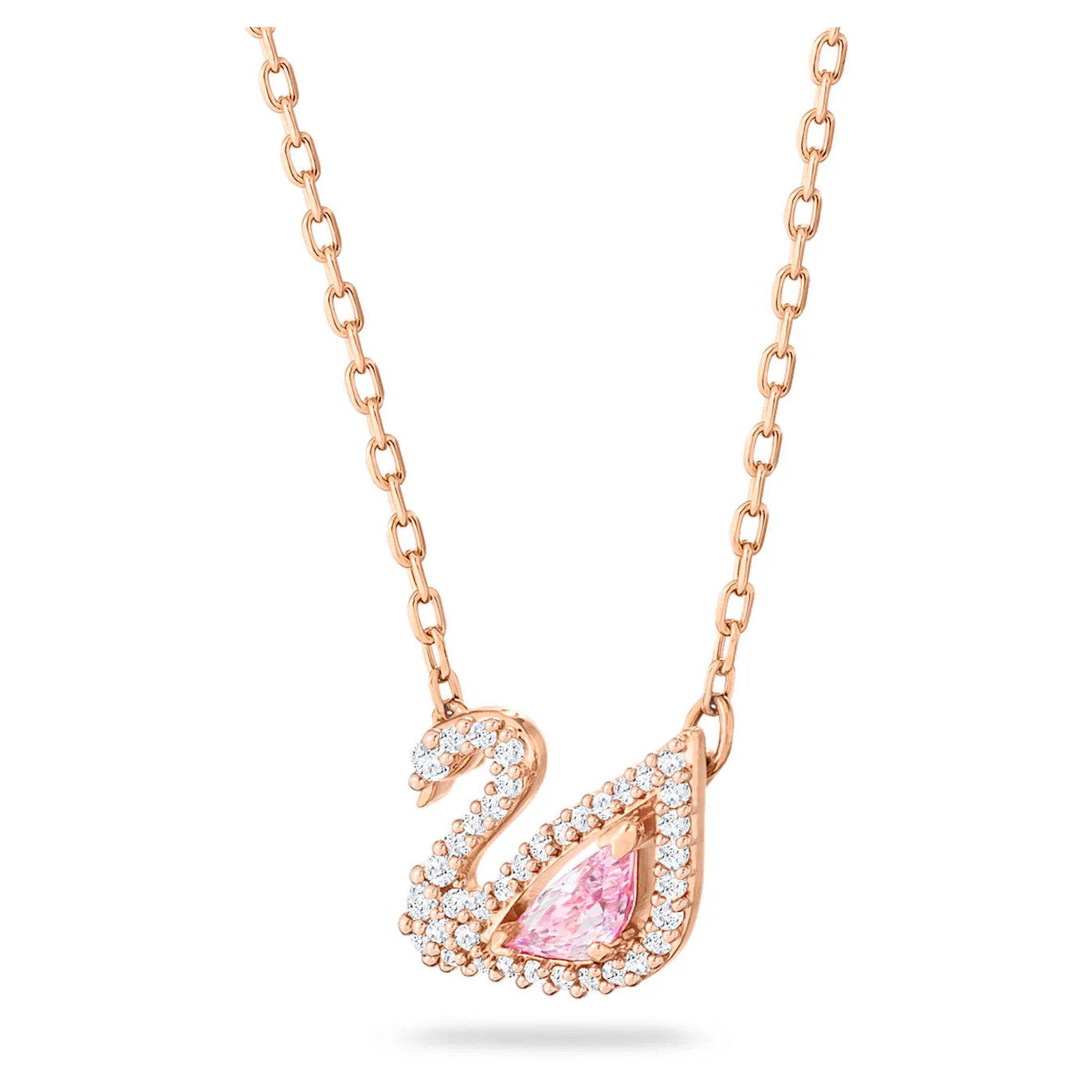 Swarovski Dazzling Swan Necklace, Pink, Rose gold-tone plated