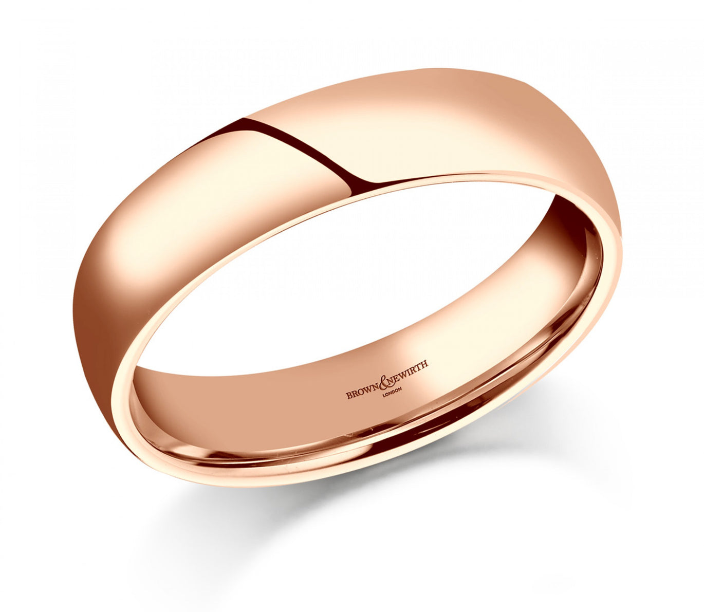 Men's 18ct Rose Gold 6mm Lighter Court Wedding Ring