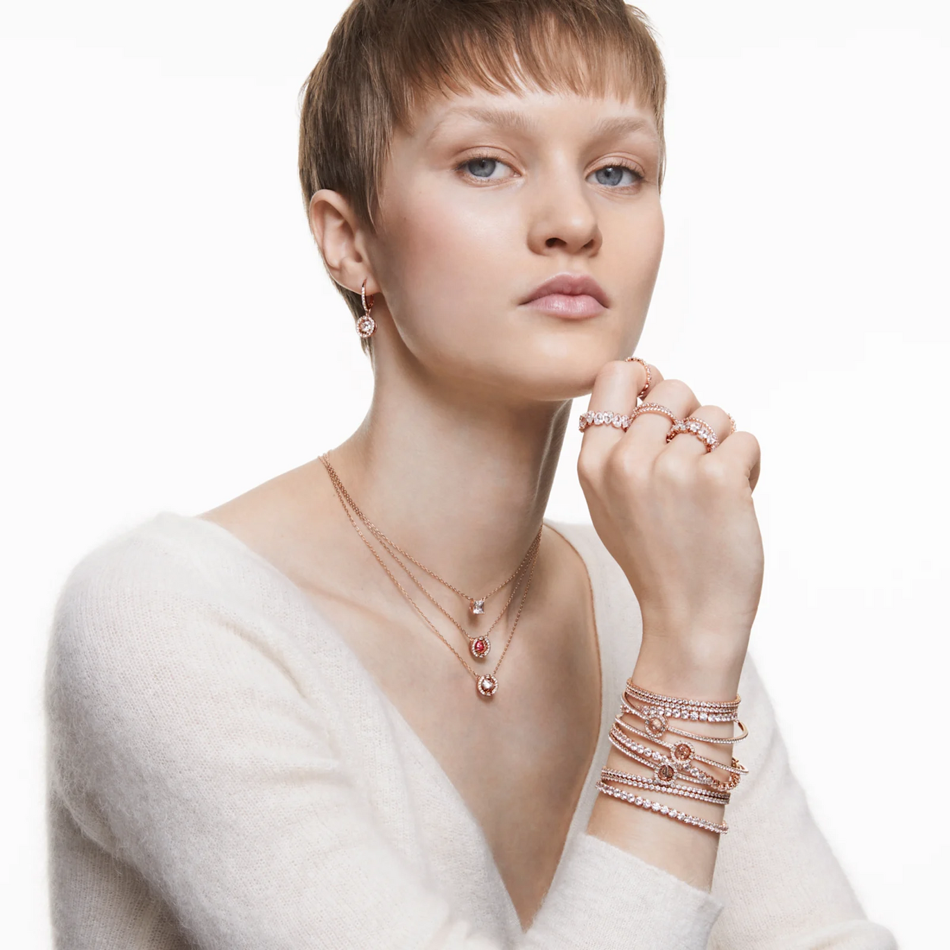 Swarovski Attract Necklace White Rhodium Plated FREE DELIVERY