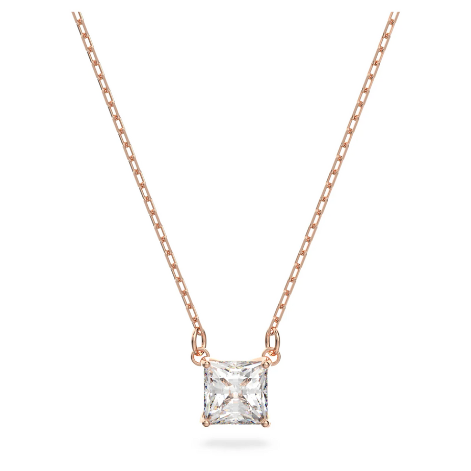 Swarovski Attract Necklace, White, Rose gold tone Plated