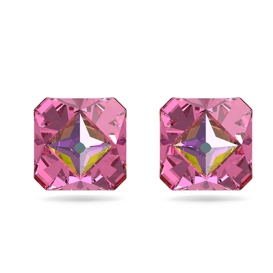 Swarovski Ortyx Pyramid Stud Earrings, Pink, Gold-tone plated
