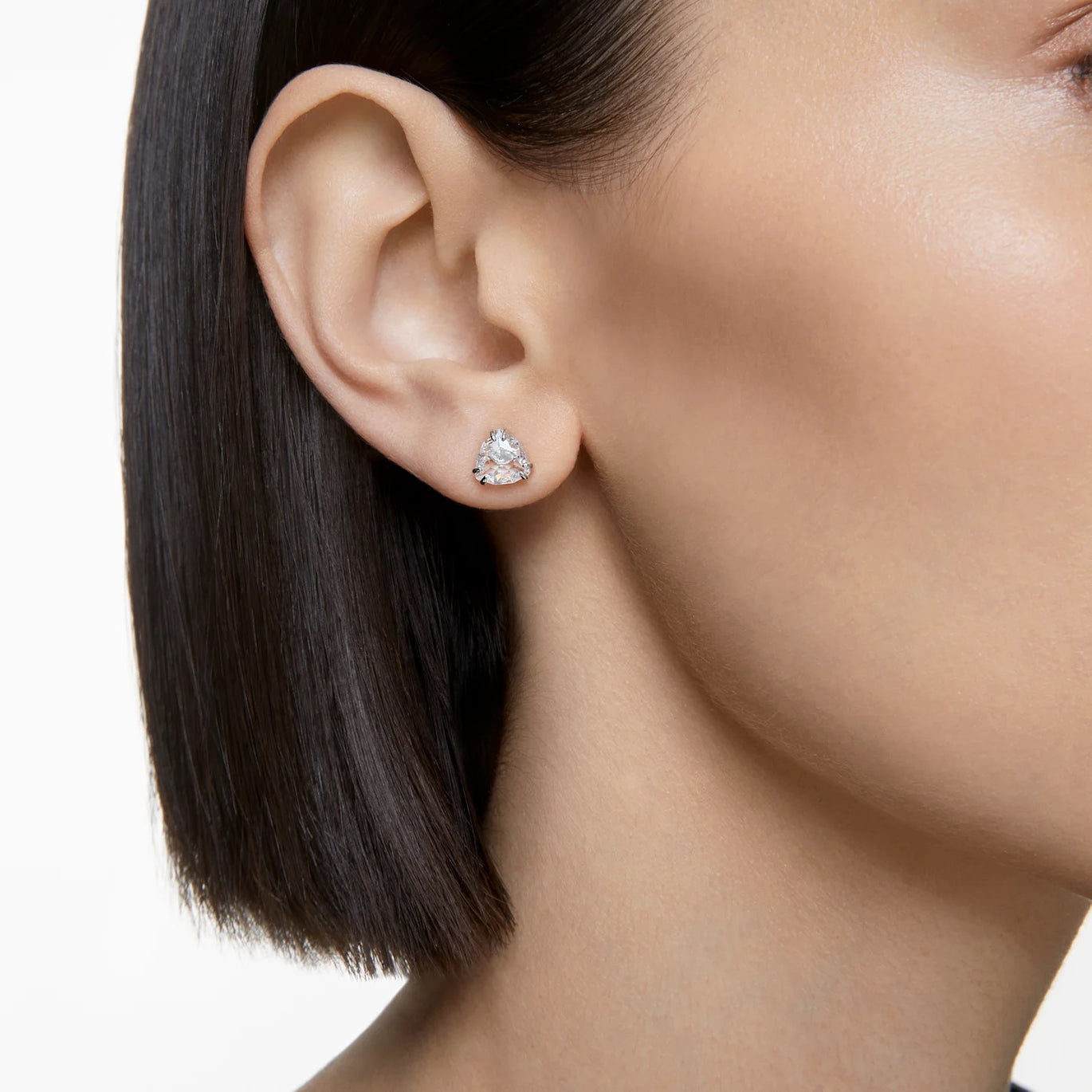 Swarovski Millenia Trilliant Cut Stud Earrings Rhodium Plated