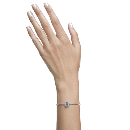 Swarovski Millenia Bangle with Blue Octagon Cut, Rhodium plated