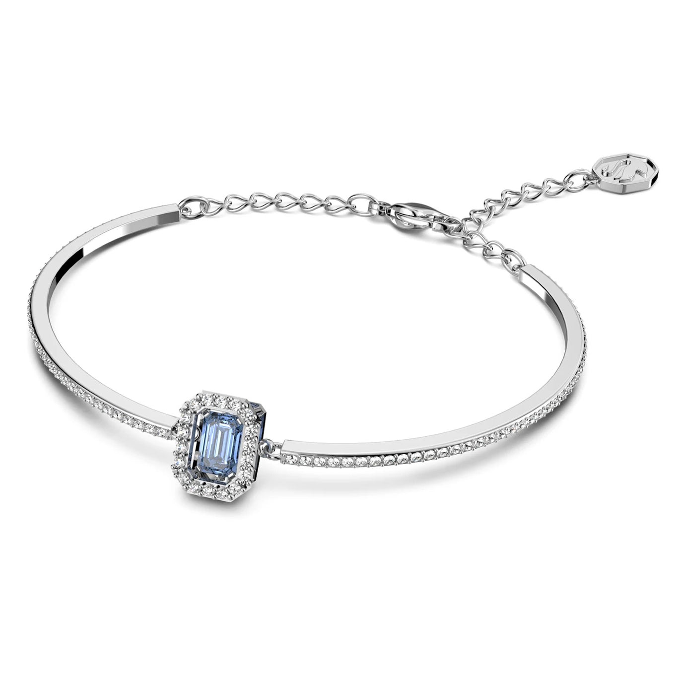 Swarovski Millenia Bangle with Blue Octagon Cut, Rhodium plated
