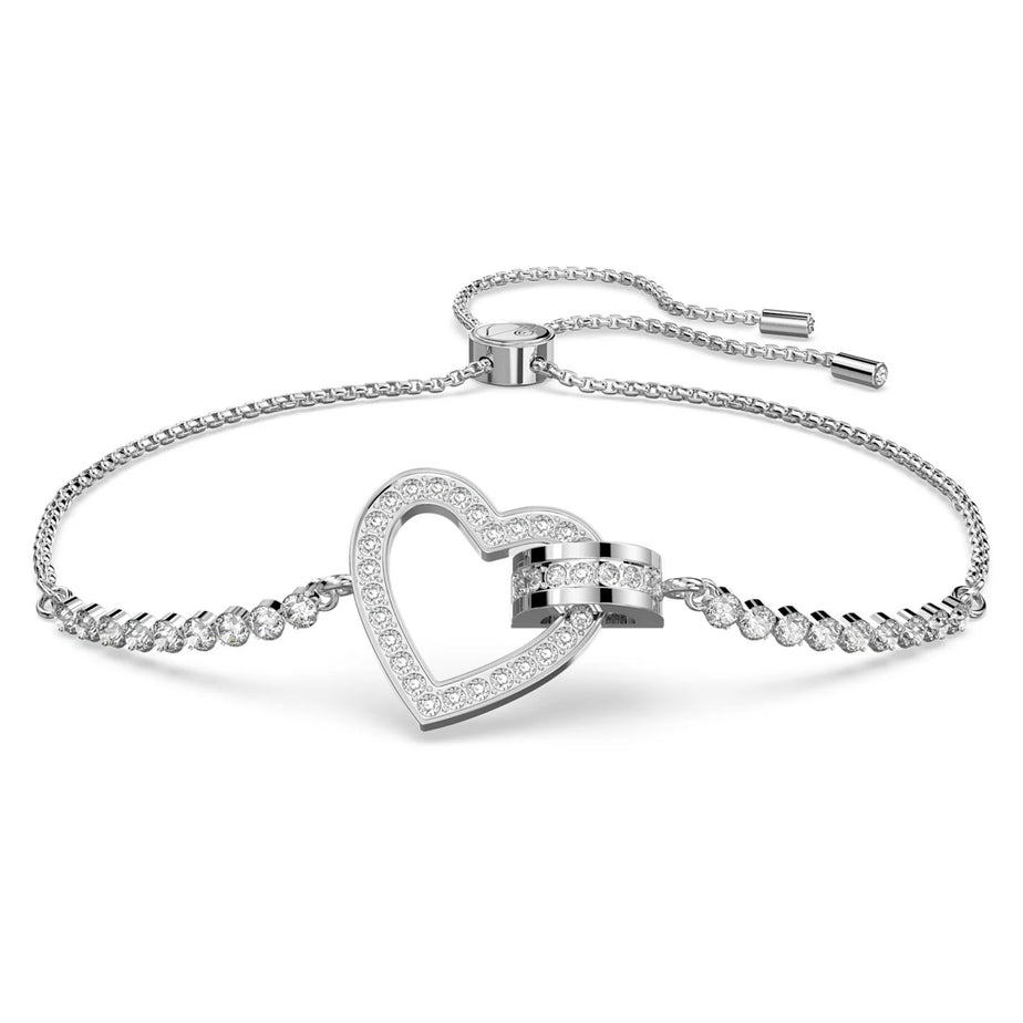 Swarovski Lovely Heart Bracelet, Rhodium Plated
