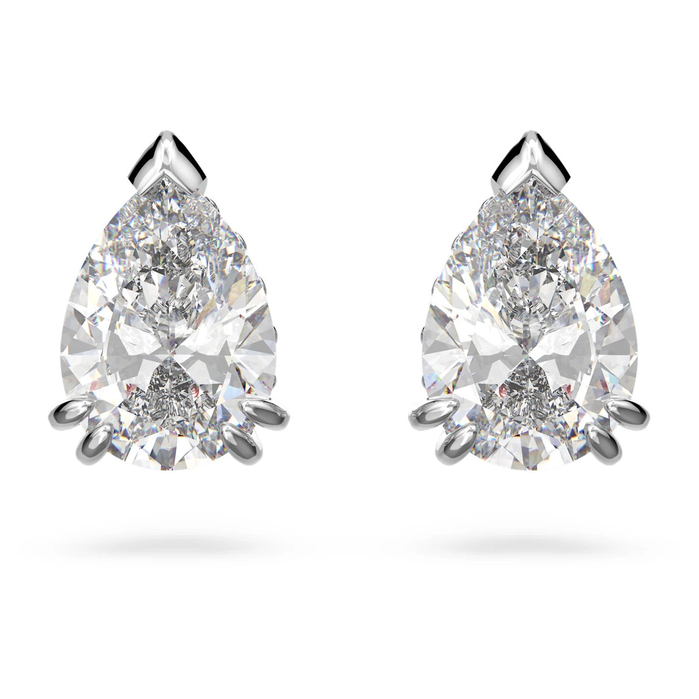 Swarovski Millenia Pear Cut stud earrings, White, Rhodium plated