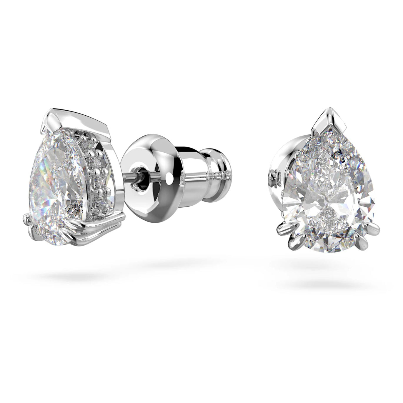 Swarovski Millenia Pear Cut stud earrings, White, Rhodium plated