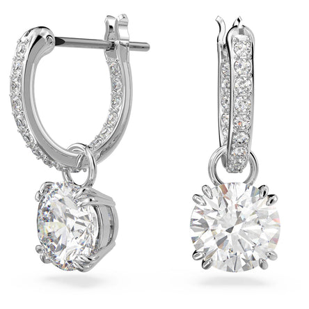 Swarovski Constella Hoop Drop Earrings Rhodium Plated