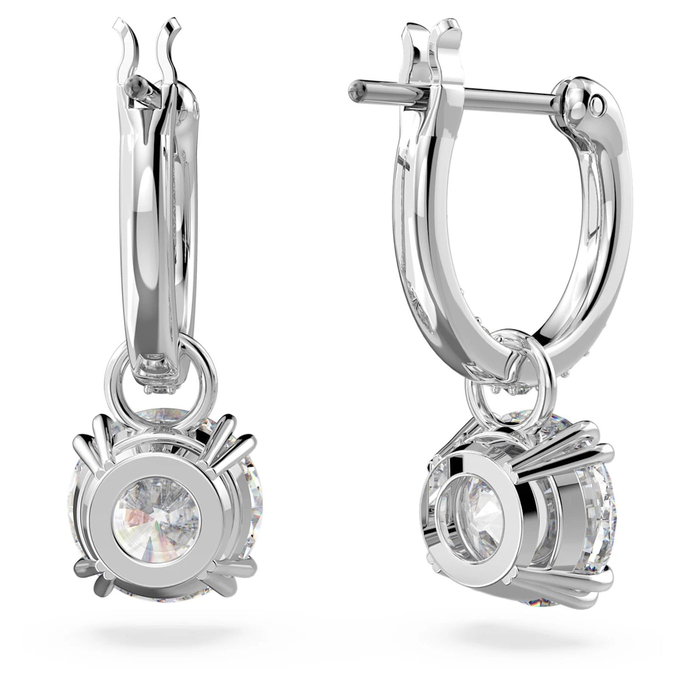 Swarovski Constella Hoop Drop Earrings Rhodium Plated