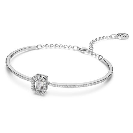 Swarovski Millenia Pavé Bangle with White Octagon Cut, Rhodium plated