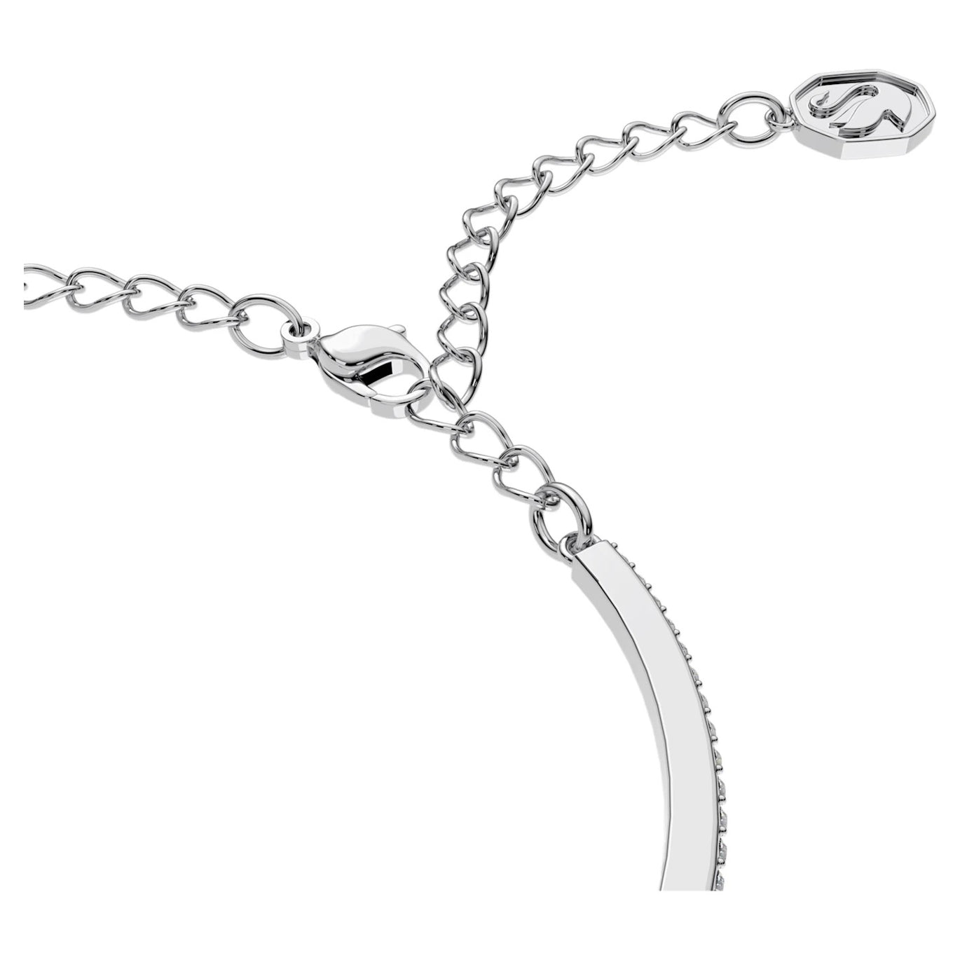 Swarovski Millenia Pavé Bangle with White Octagon Cut, Rhodium plated