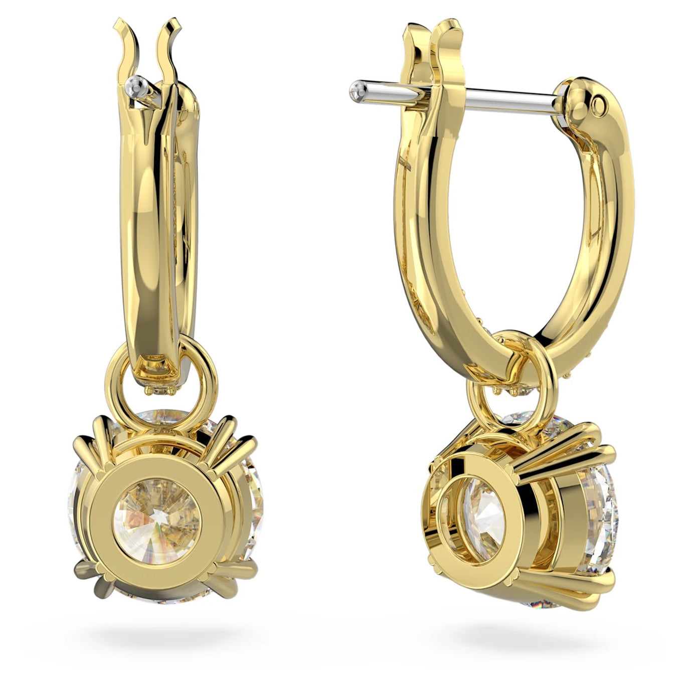 Swarovski Constella Hoop Drop Earrings Yellow Gold Plated