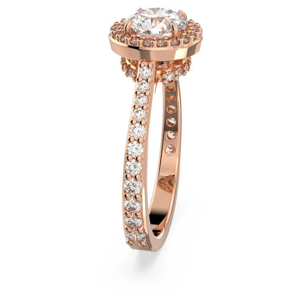 Swarovski Constella cocktail ring Round cut, Pavé, White, Rose gold-tone plated