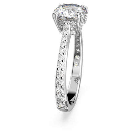 Swarovski Constella cocktail ring Princess cut, Pavé, White, Rhodium plated