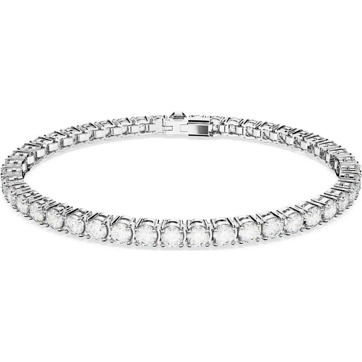 Swarovski Silver Matrix Tennis Bracelet with White Stones