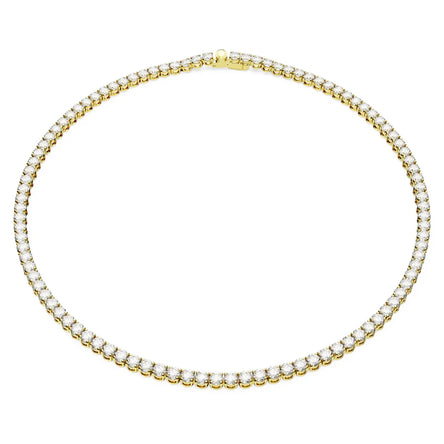 Swarovski Gold Matrix Necklace with White Stones