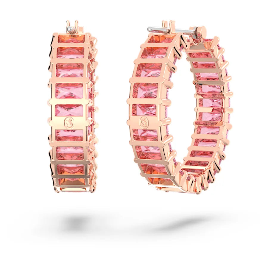 Swarovski Matrix Hoop Earrings Pink