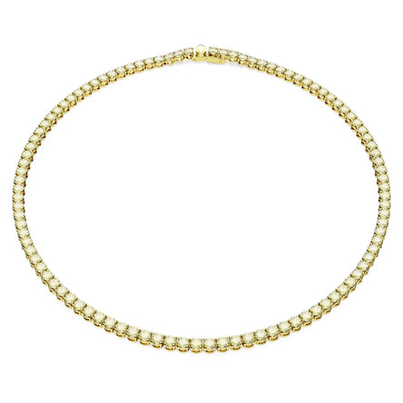 Swarovski Gold Matrix Necklace with Small Yellow Stones - Medium