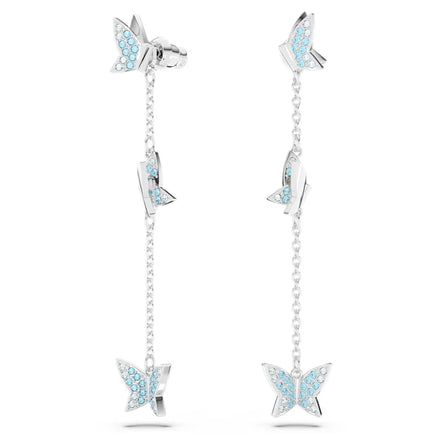 Swarovski Lila Butterfly Drop Earrings Blue