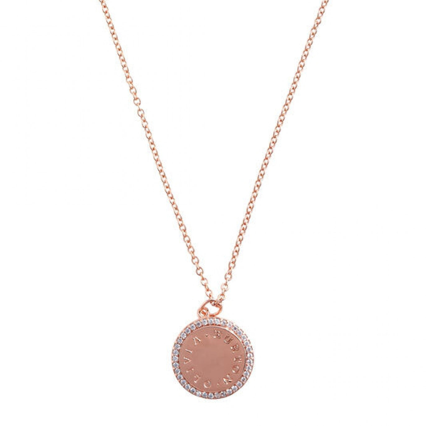 Olivia Burton Bejewelled Classics Disc Rose Gold Necklace