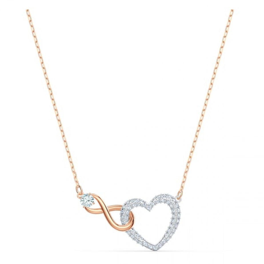 Swarovski Infinity Heart Necklace, White, Mixed Metal