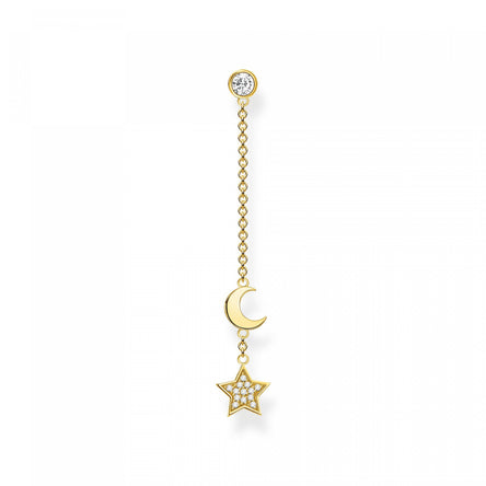 Thomas Sabo Single Drop Earring Star & Moon Yellow Gold